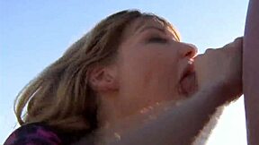 White teen gets banged by two guys in public for orgy and facial