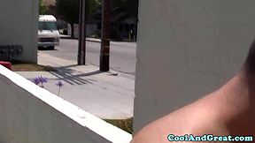 redhead petite ginger babe gets wild outdoor fuck with passion