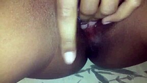 horny teen 18+ with hairy pussy fingers herself suggestively