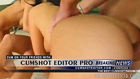 Two hot blonde sluts get stuffed with monster cocks in assfucking threesome