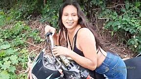 I fought with my boyfriend and calld my sister's husband to fix my anal insides in paradise.