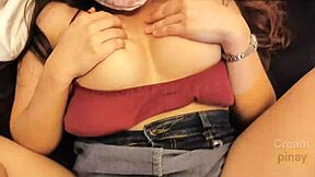 Can't the boyfriend resist fucking the filipina while still clothed?