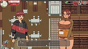 Spooky milk life taboo hentai game flashing cock to nerdy girl in public library