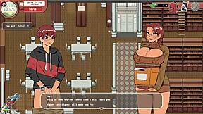 Spooky milk life taboo hentai game flashing cock to nerdy girl in public library