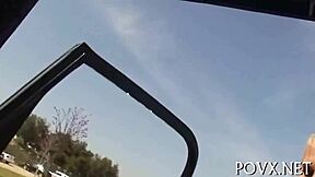 Hairy pussy teen receives cumshots in POV blowjob