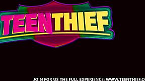 Sassy Brunette Teen Bangs To Escape Trouble