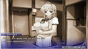 In Apartment of Love Ep 3, she's losing her virginity in this hentai game! 😍