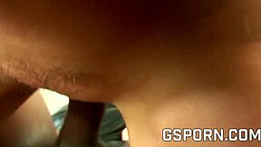 Hot black teen bent over for intense doggystyle, riding big cock to creampie!