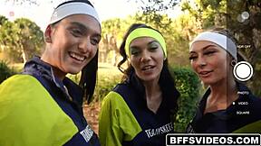 aubry babcock, chloe temple, and sawyer cassidy ride nade's huge cock