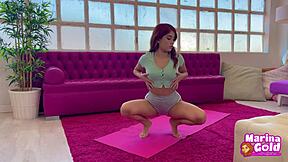 Uh, my yoga teacher in slutty shorts... gets pounded while stretchin', ya know?