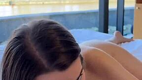 Petite girlfriend eagerly sucks monster cock in POV compilation.