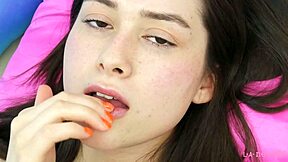 Radiant brunette milf reveals flawless body during intimate massage session