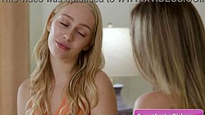 blonde teen step sisters kyler quinn and braylin bailey make out in bed