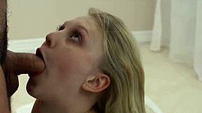 Teen eagerly sucks huge cock for creamy finish