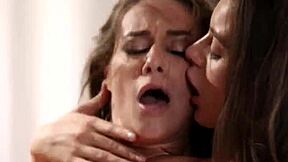 I love licking petite lesbian teens in wild 3way action