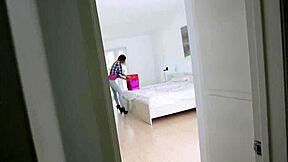 Petite makayla cox catches stepson bent over for hardcore doggystyle cumshot