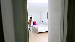 Petite makayla cox catches stepson bent over for hardcore doggystyle cumshot