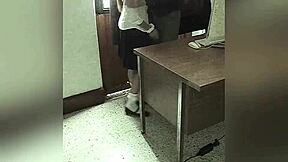 Teacher and student caught on office camera!