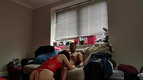 Cheating milf enjoys ass licking from young interracial lover 😍