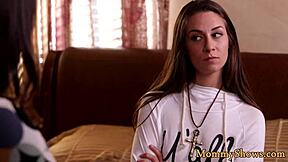 amazing stepmom scissoring with lovely teen