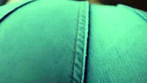 Teasing you intensely with my ass in tight jeans and panties