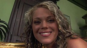 Hot blond girl gets creampied during her porn casting interview.