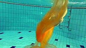 does nastya dare to strip naked and reveal her hot body in the pool?