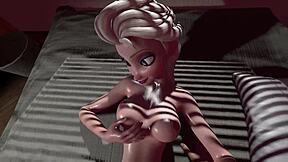 Uncensored 3d hentai cartoon with elza l's big tits and ass 😍🎮