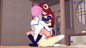 Shamiko And Momo's Intense Futanari Sex In Hentai