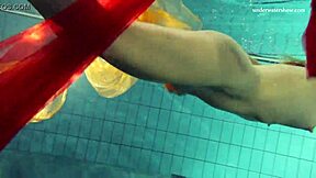 does nastya dare to strip naked and reveal her hot body in the pool?