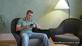 Busty milf stepmom handles two cocks with ease