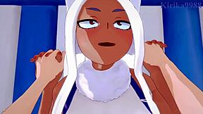 Himiko Toga and Mirko engage in intense POV sex with big tits and creampie in My Hero Academia hentai