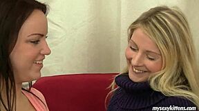 Chesty Lesbian Teens Lara And Mia Fingering Twats!