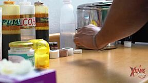 I see blonde Venezuelan Kerly fuck huge black masseur to destress