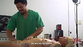 I see blonde Venezuelan Kerly fuck huge black masseur to destress