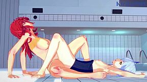 Ruri Hoshino and Festenia Muse engage in intense lesbian play in hentai anime