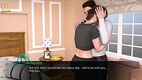 Anime nurse plays game in sexy outfit with big tits