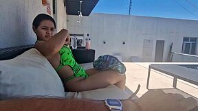 Passionately Fucking The New Colombian Neighbor With Long Hair