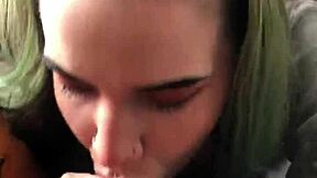 Amateur Alternative Teen Gives Sloppy Blowjob In Pose