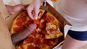 Petite Brunette Teen Receives Monster Cock Delivery Boy