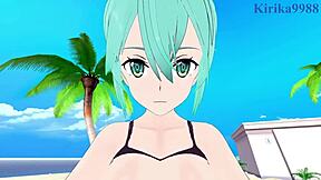 Asuna yuuki and sinon asada have intense sex in this sword art online hentai