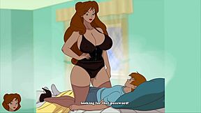 Brunette MILF in Milftoon Drama Bangs Daughter’s Boyfriend Hard.