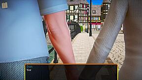 in my new family, the brunette says, 'let's fuck with this big cock in my ass.'