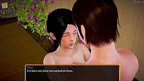 in my new family, the brunette says, 'let's fuck with this big cock in my ass.'