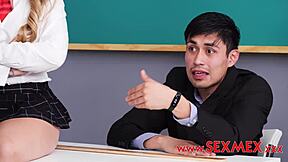 Sara Blonde Feels Passion In Classroom Fuck