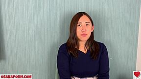 the chubby japanese girl tries her first masturbation with toys, moaning loudly