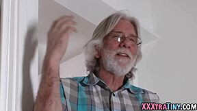 Petite Brunette Teen Sucking Big Cock with Skill