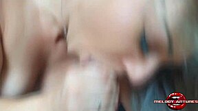 Melody antunes gives blowjob to cum in mouth