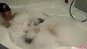 Powerful Cumshot For Brunette In Bathroom Fuck!