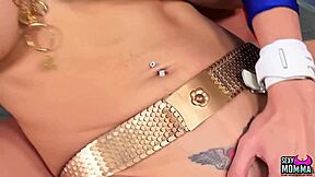 Sexymomma blonde babe gets caught and her pussy vandalized